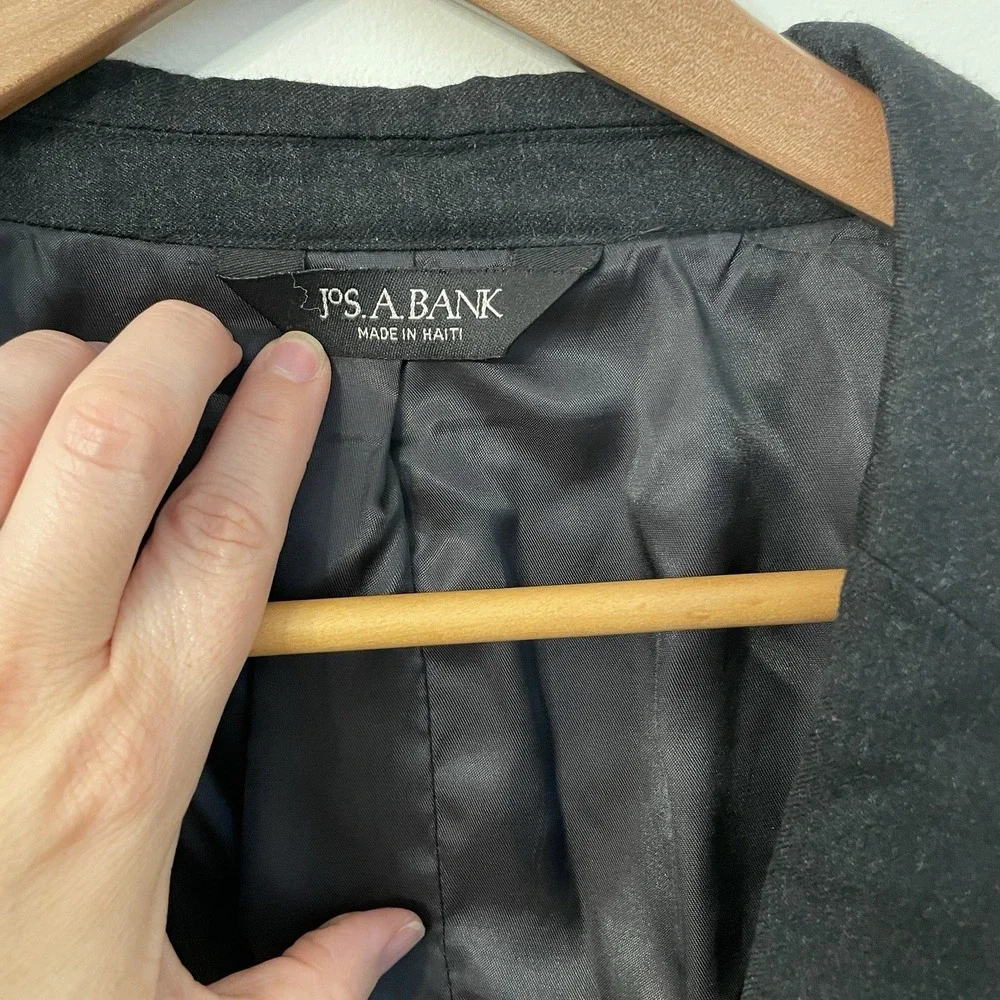 Joseph A Bank Wool Blazer 44L Black Business Professional‎ Sport Coat